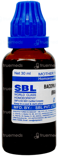 Sbl Bacopa Monnieri Brahmi Q Mother Tincture 30Ml